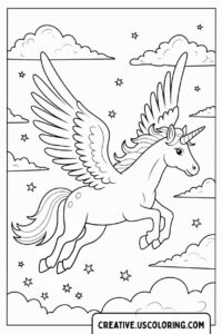 unicorn-with-wings-flying-on-clouds-coloring-page.