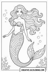 Barbie Mermaid Coloring Page