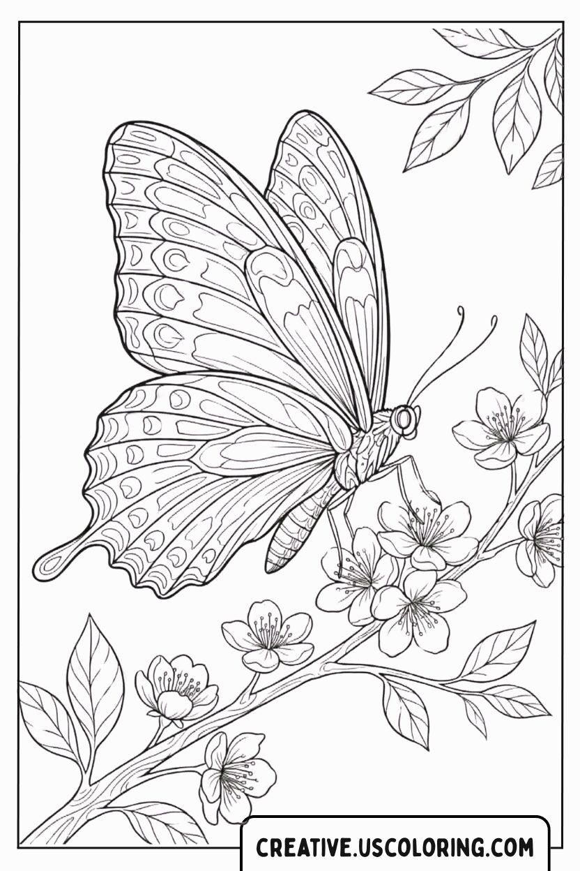 Beautiful Butterfly Coloring Page