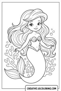 Beautiful Mermaid Coloring Page