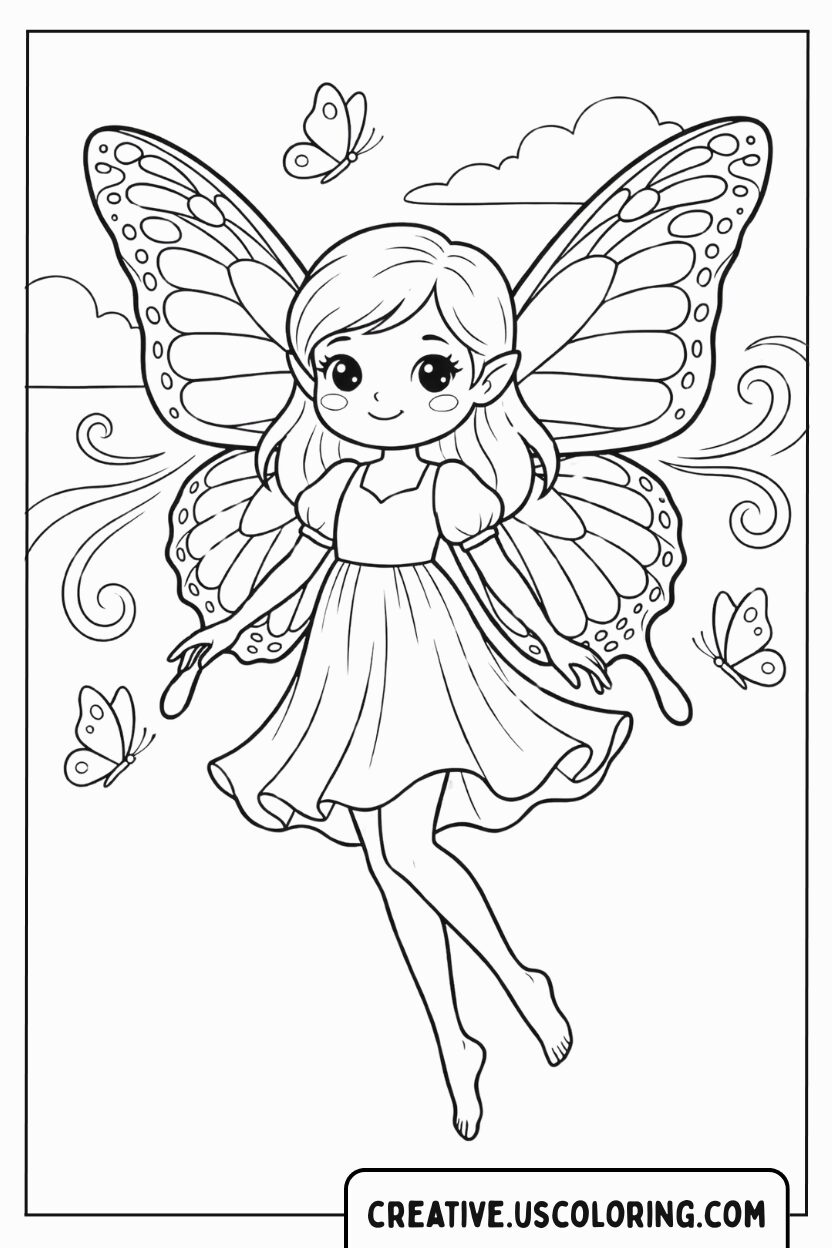 Butterfly Fairy Coloring Page