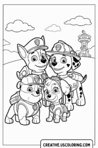 Four Best Friends Paw Patrol Characters
