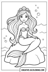 Mermaid Princess Coloring Page