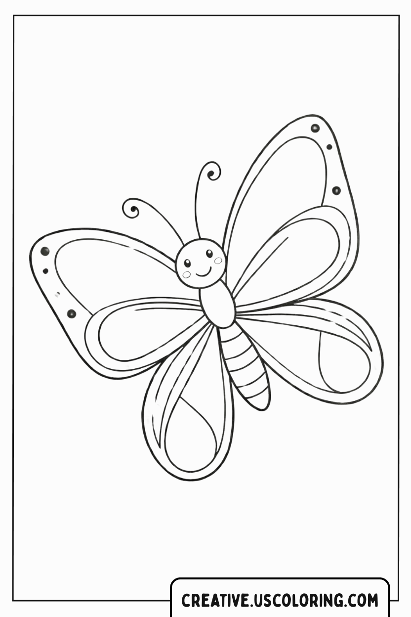 Simple Butterfly Coloring Page