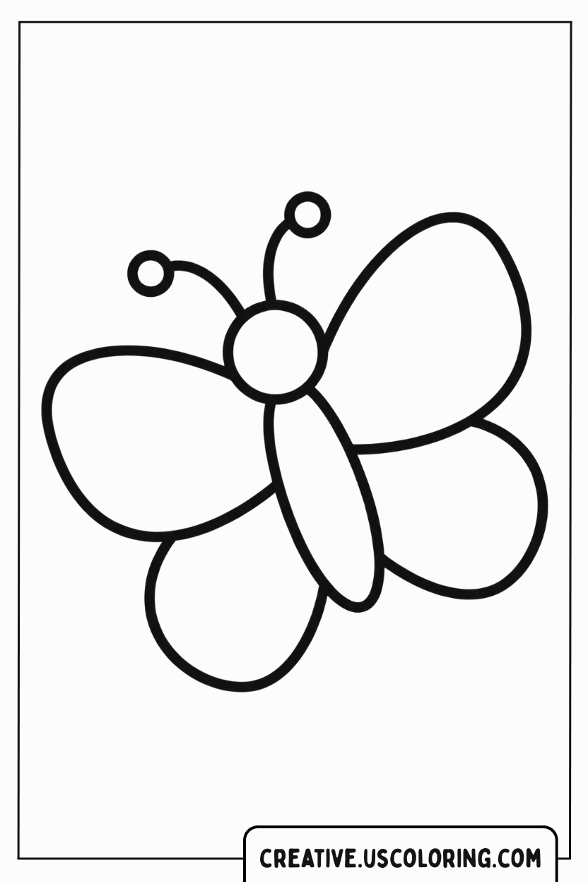 Simple Butterfly Coloring Page